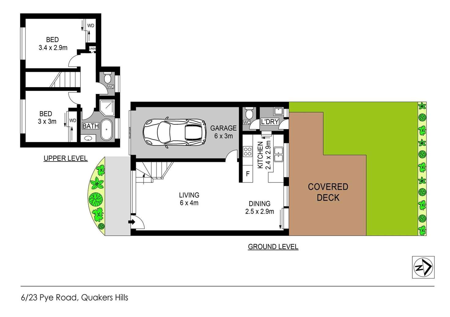 Floorplan of Homely townhouse listing, 6/23 Pye Road, Quakers Hill NSW 2763