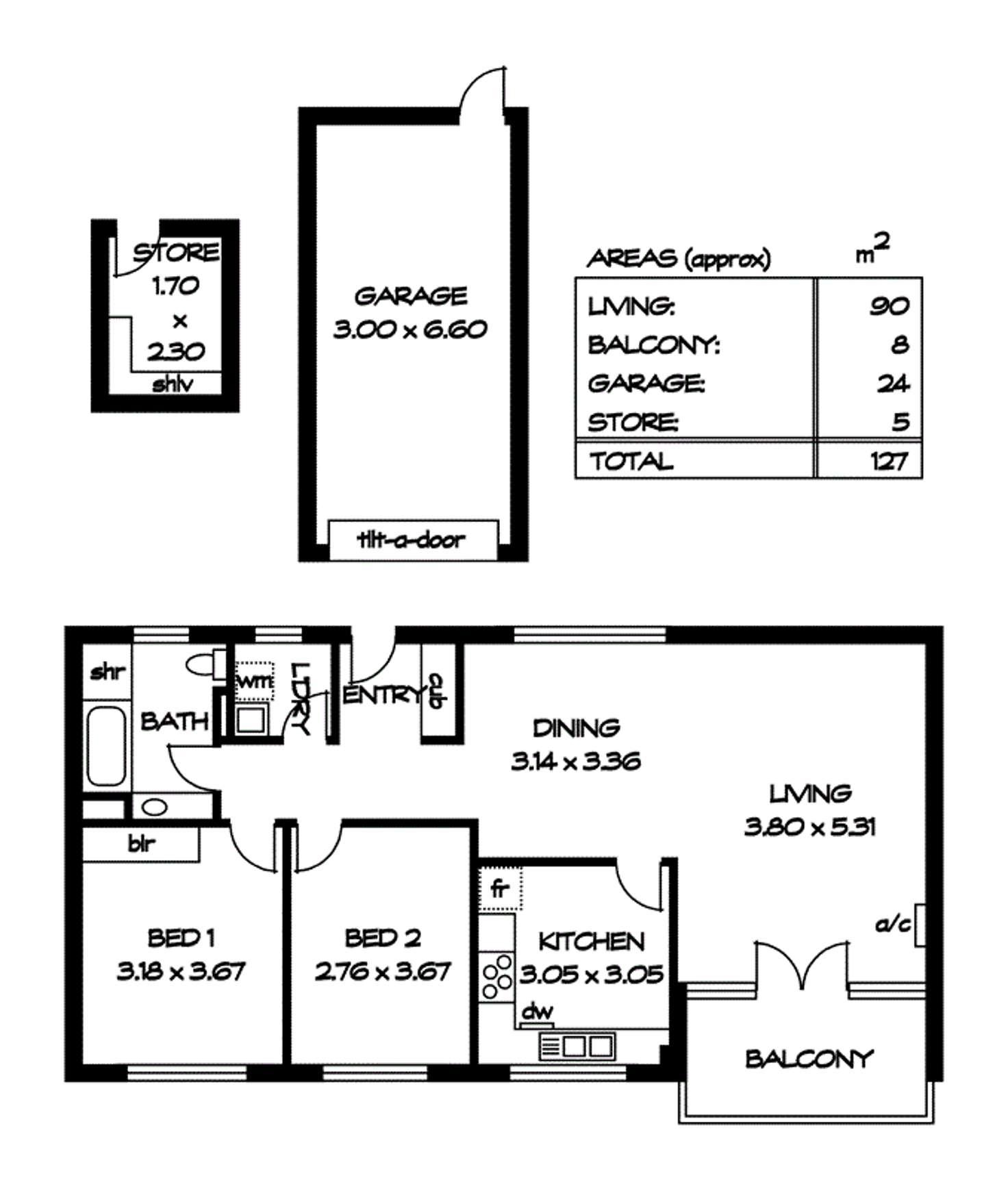 Floorplan of Homely unit listing, 2/181 Stanley Street, North Adelaide SA 5006