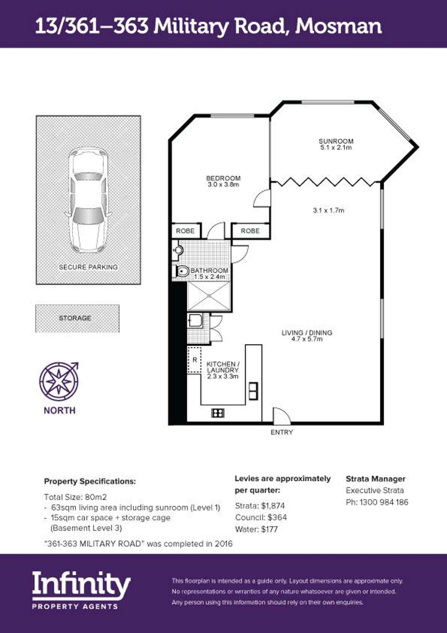 Floorplan of Homely apartment listing, 13/361-363 Military Road, Mosman NSW 2088
