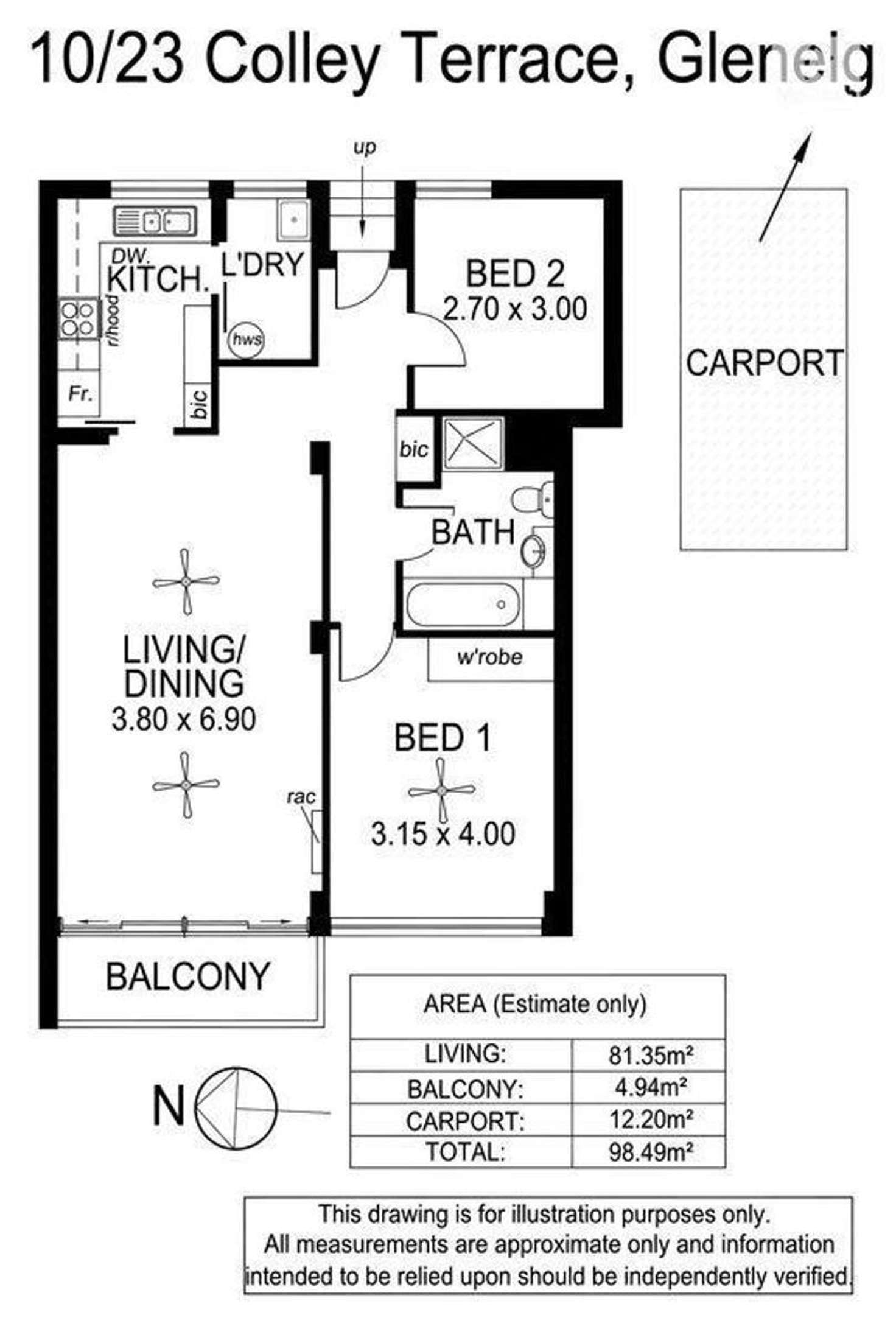 Floorplan of Homely unit listing, 10/23 Colley Terrace, Glenelg SA 5045