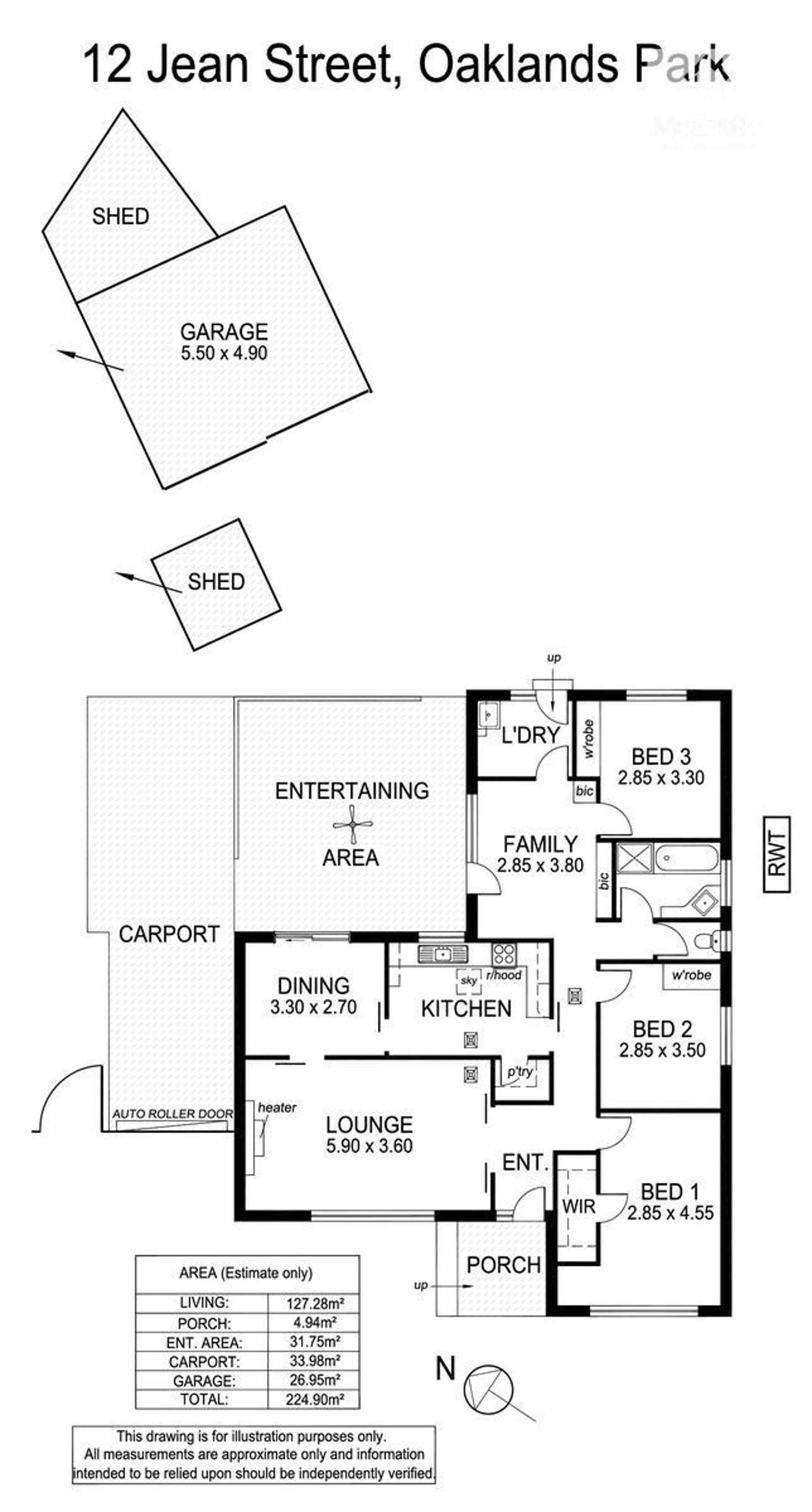 Floorplan of Homely house listing, 12 Jean Street, Oaklands Park SA 5046