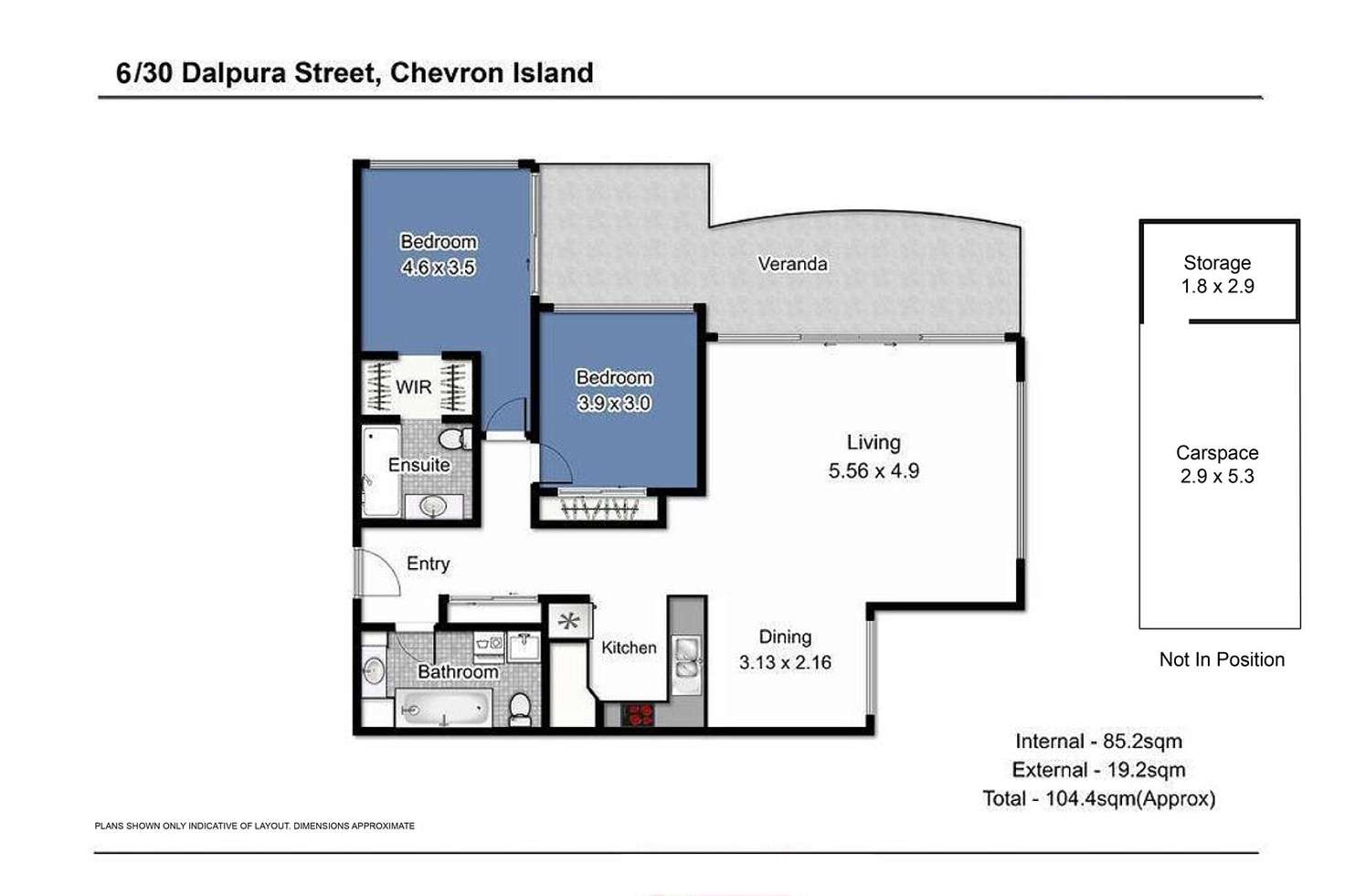 Floorplan of Homely apartment listing, 6/30 Dalpura Street, Chevron Island QLD 4217