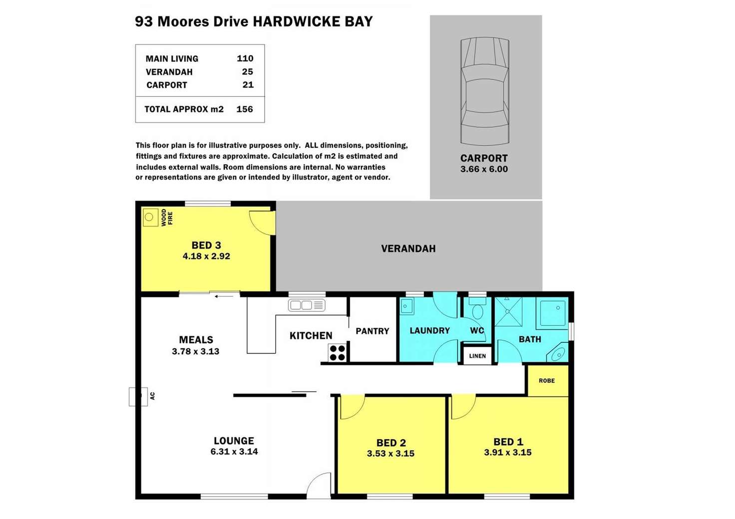 Floorplan of Homely house listing, 93 Moores Drive, Hardwicke Bay SA 5575