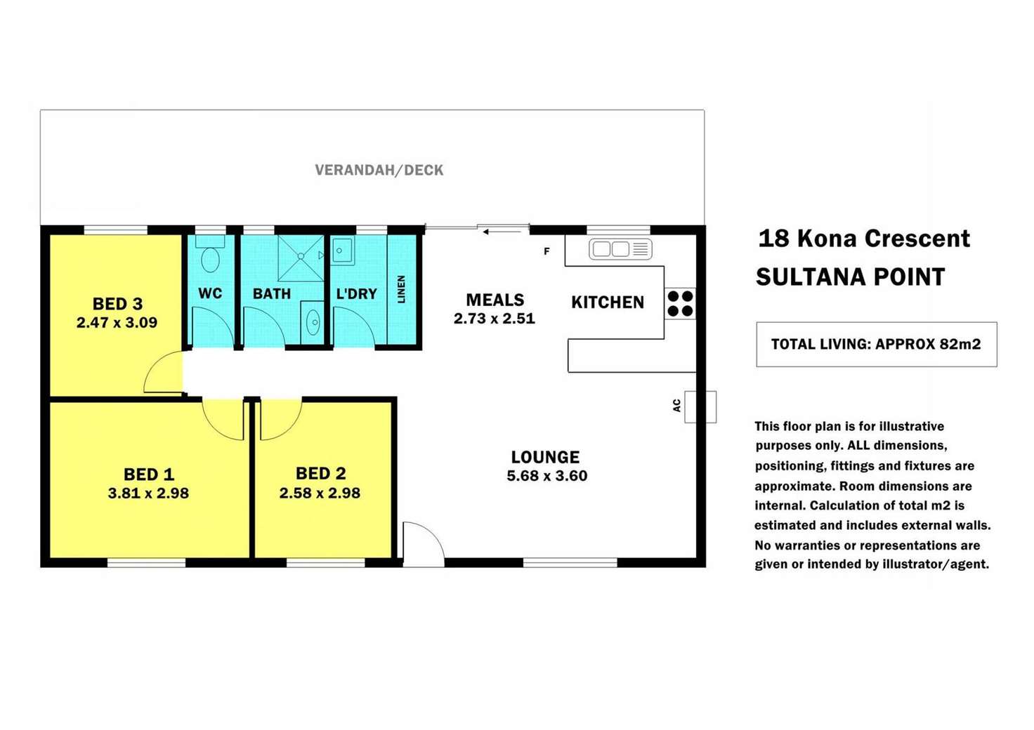 Floorplan of Homely house listing, 18 Kona Crescent, Edithburgh SA 5583