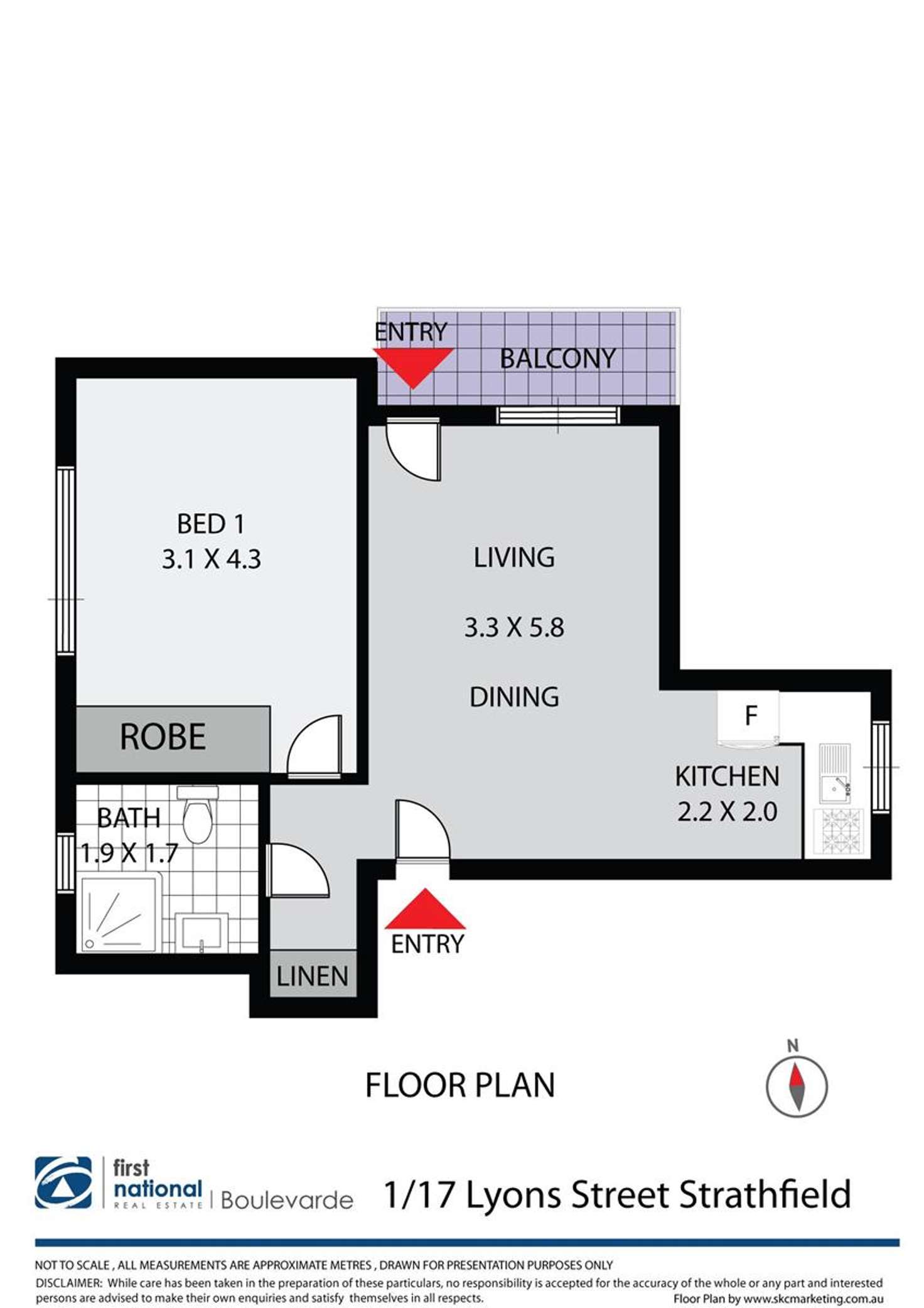 Floorplan of Homely unit listing, unit 1/17 Lyons Street, Strathfield NSW 2135