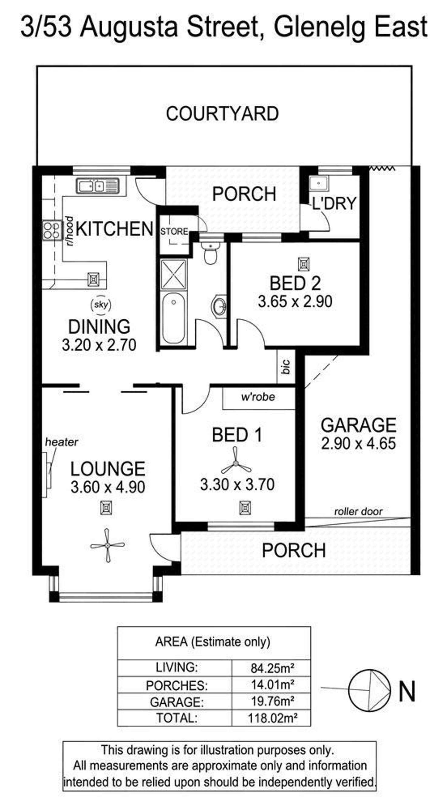 Floorplan of Homely unit listing, 3/53 Augusta Street, Glenelg East SA 5045