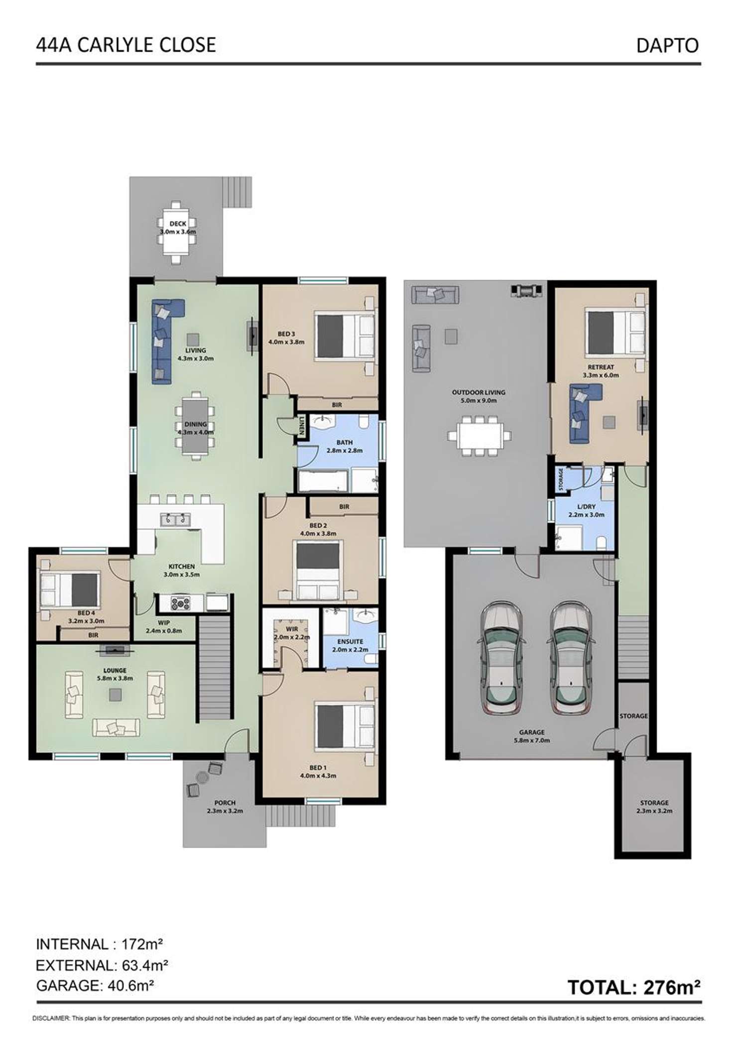 Floorplan of Homely house listing, 44A Carlyle Close, Dapto NSW 2530