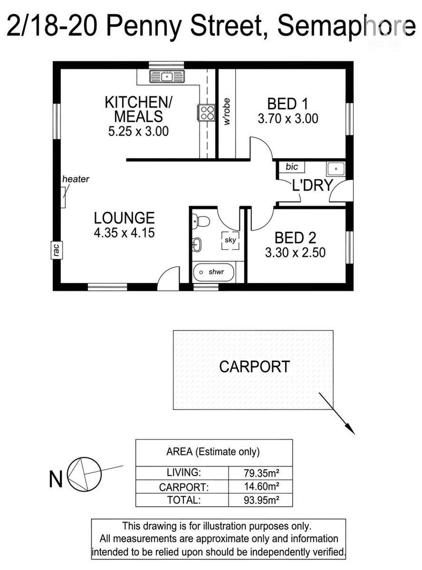 Floorplan of Homely unit listing, 2/18-20 Penny Street, Semaphore SA 5019