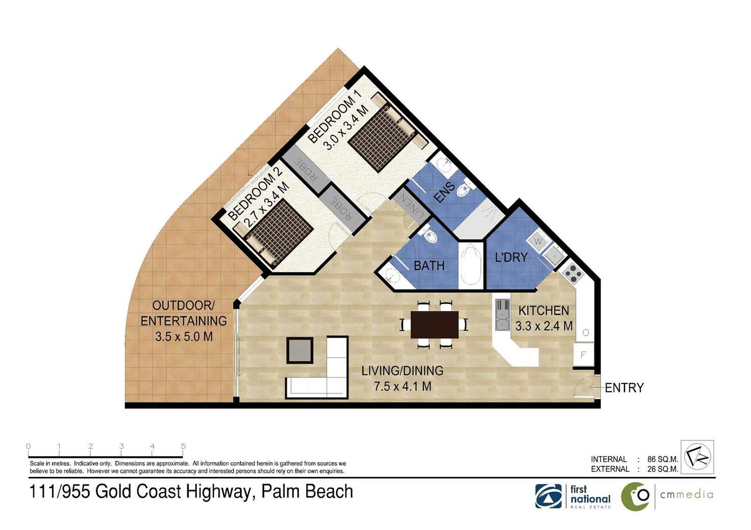 Floorplan of Homely apartment listing, 111/955 Gold Coast Highway, Palm Beach QLD 4221
