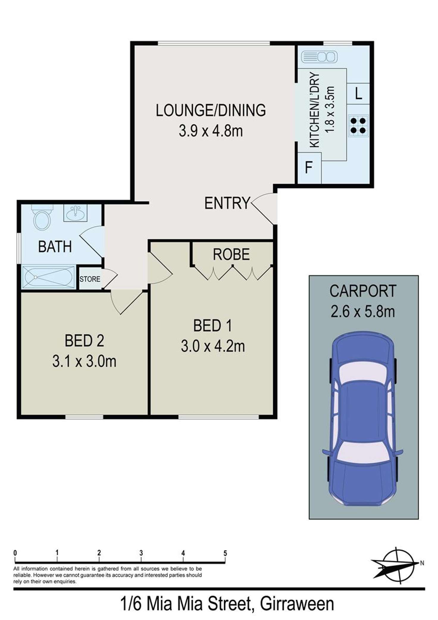 Floorplan of Homely apartment listing, 1/6 Mia Mia Street, Girraween NSW 2145