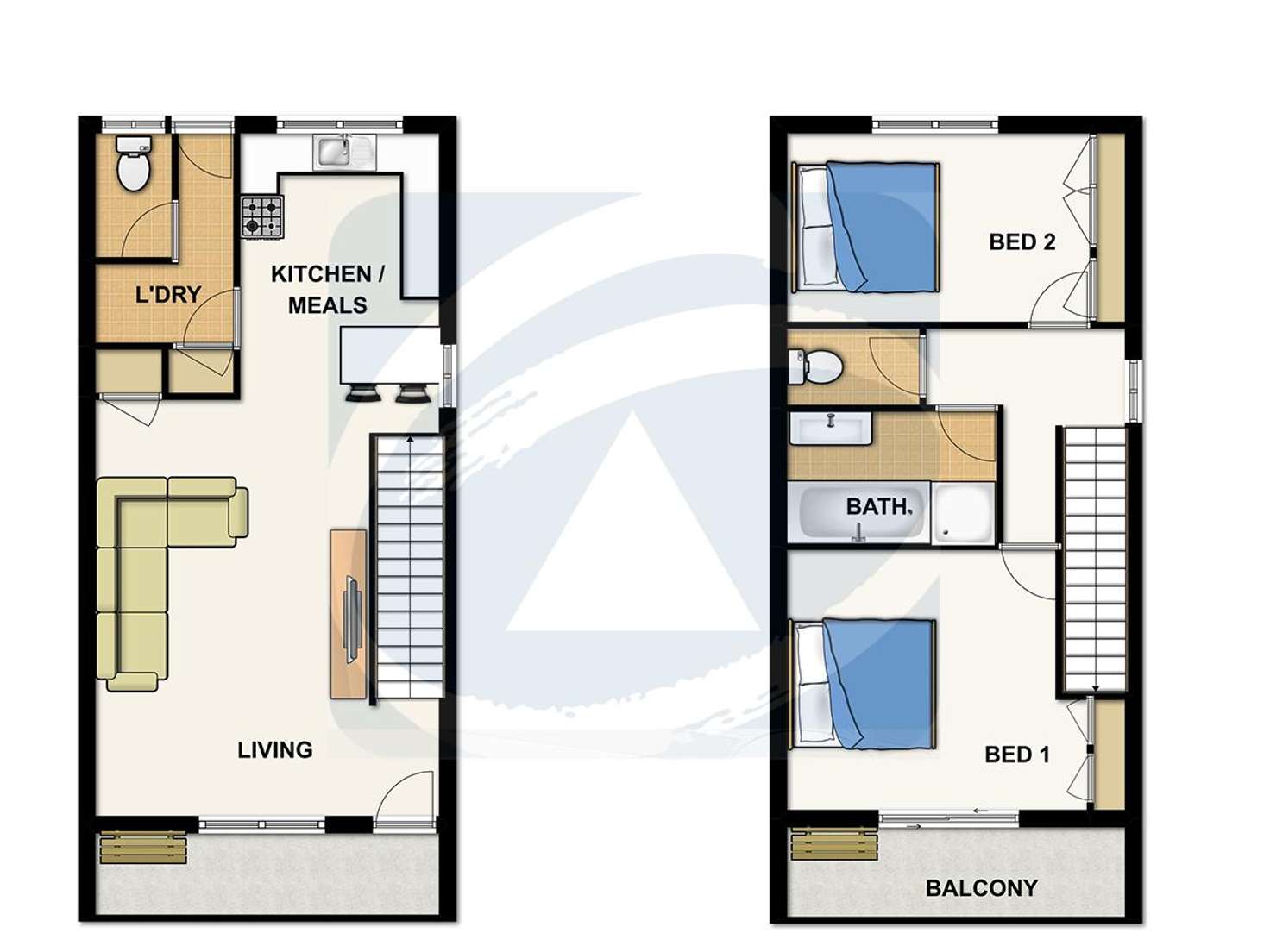 Floorplan of Homely townhouse listing, 1/124 Smith Road, Woodridge QLD 4114