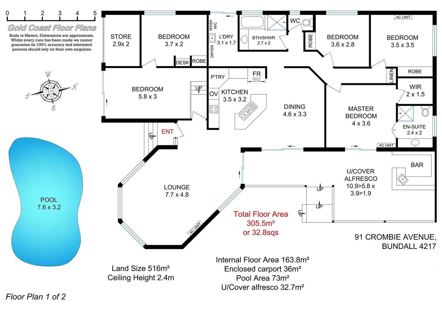 Floorplan of Homely house listing, 91 Crombie Avenue, Bundall QLD 4217