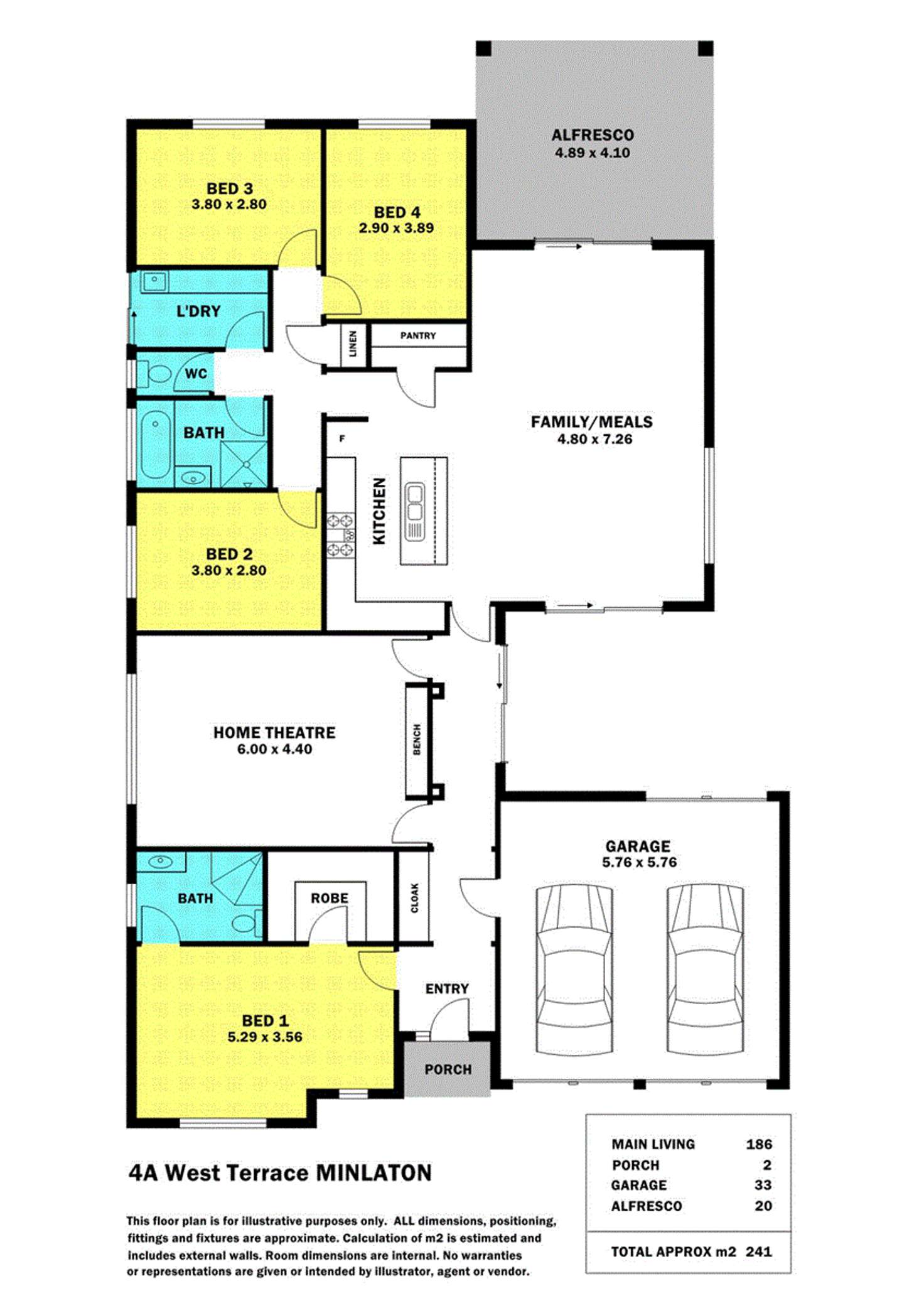 Floorplan of Homely house listing, 4A West Terrace, Minlaton SA 5575