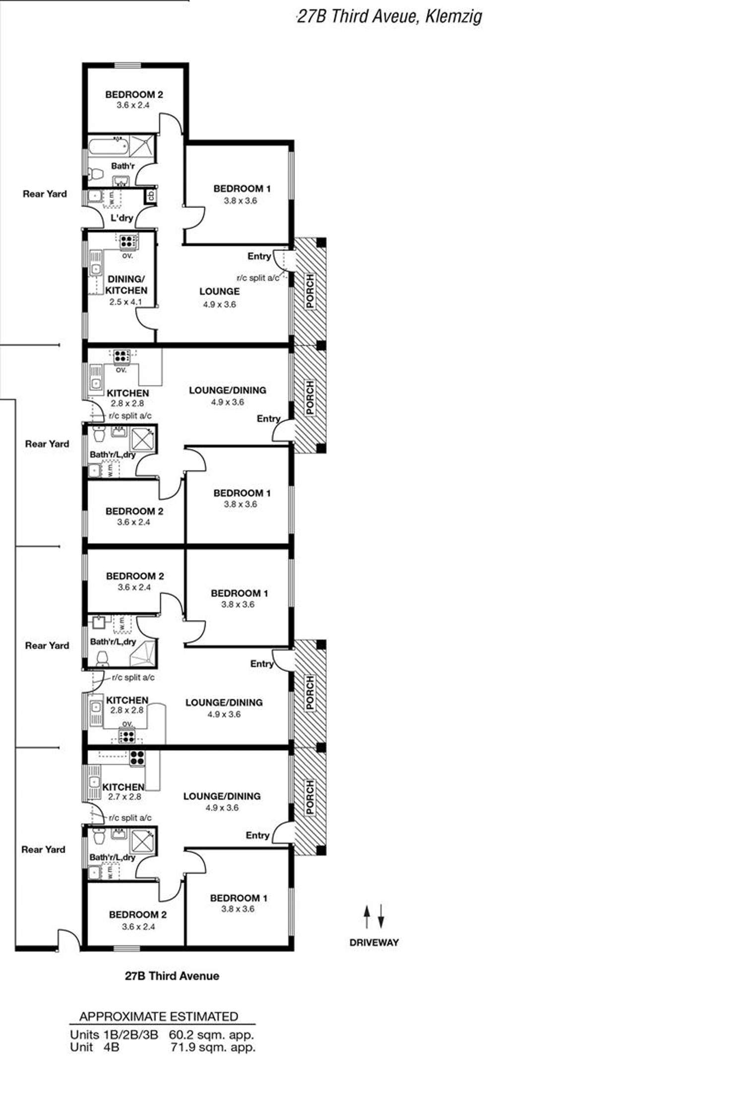 Floorplan of Homely blockOfUnits listing, 1-4/27b Third Avenue, Klemzig SA 5087