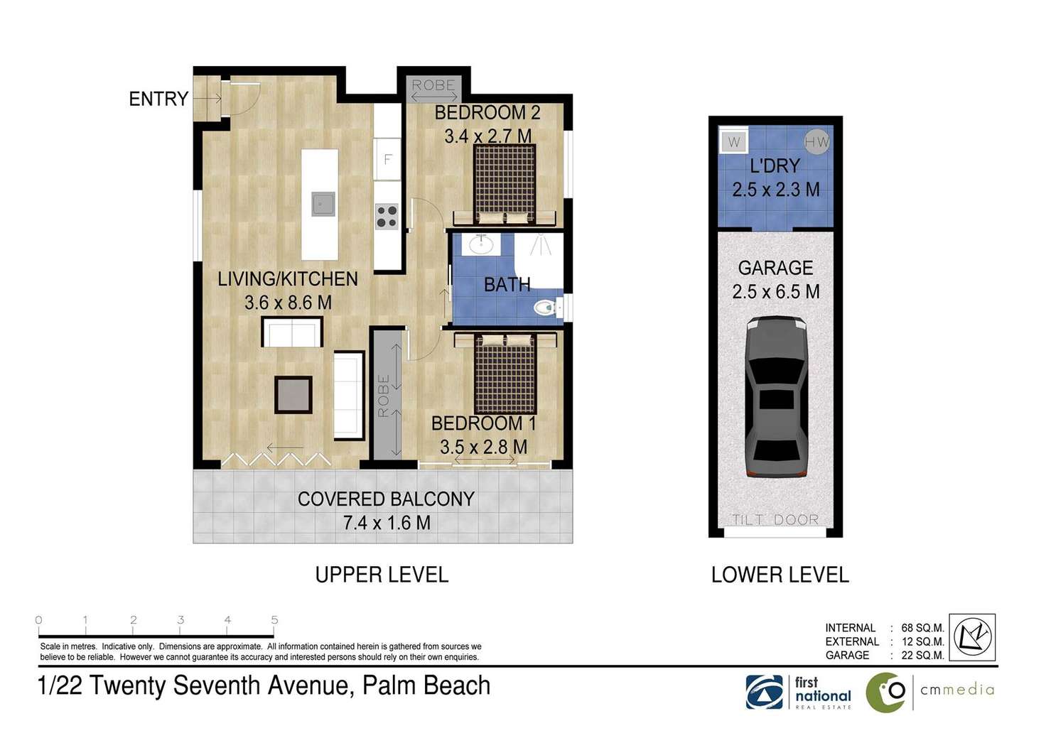 Floorplan of Homely townhouse listing, 1/22 Twenty Seventh Avenue, Palm Beach QLD 4221