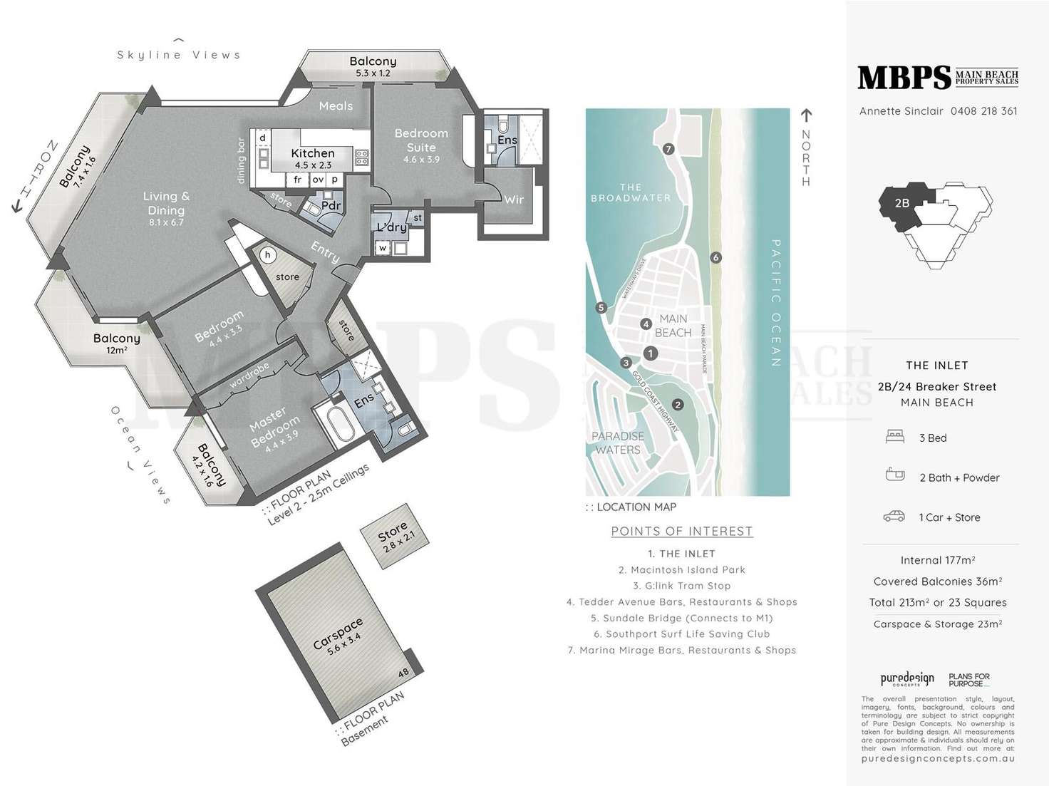 Floorplan of Homely apartment listing, 'THE INLET' 24 Breaker Street, Main Beach QLD 4217