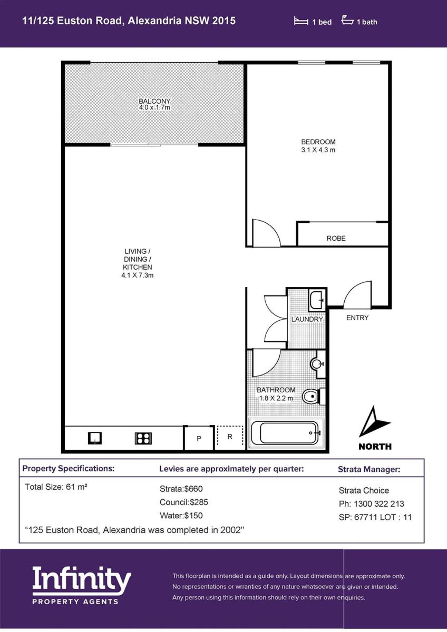 Floorplan of Homely apartment listing, 11/125 Euston Road, Alexandria NSW 2015