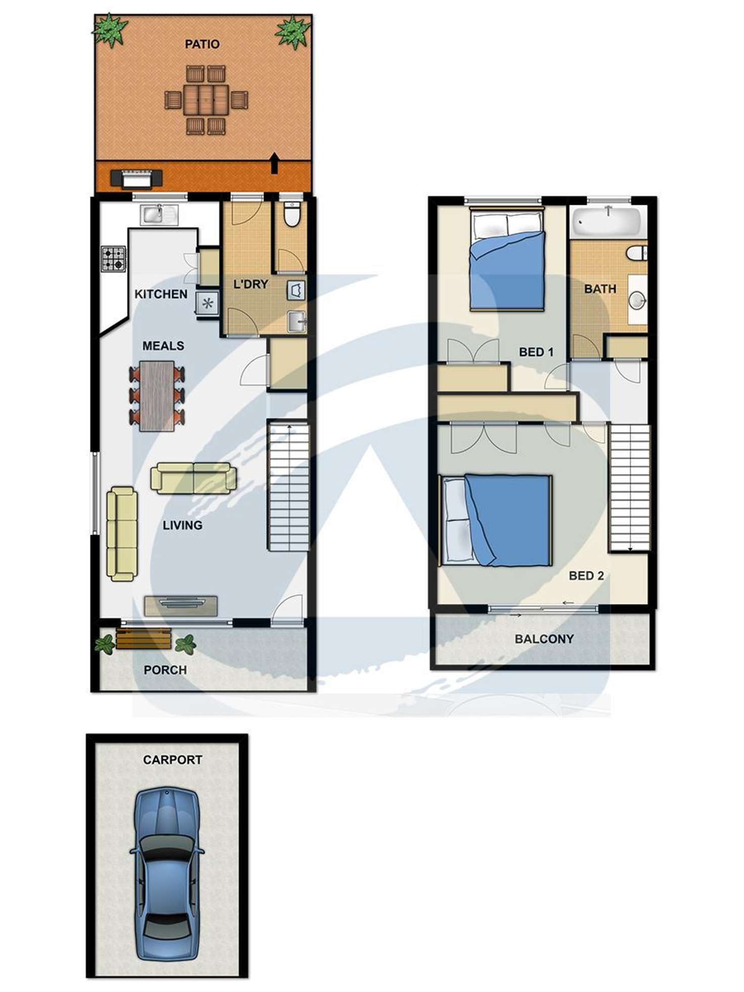 Floorplan of Homely townhouse listing, 24/87 Springwood Road, Springwood QLD 4127