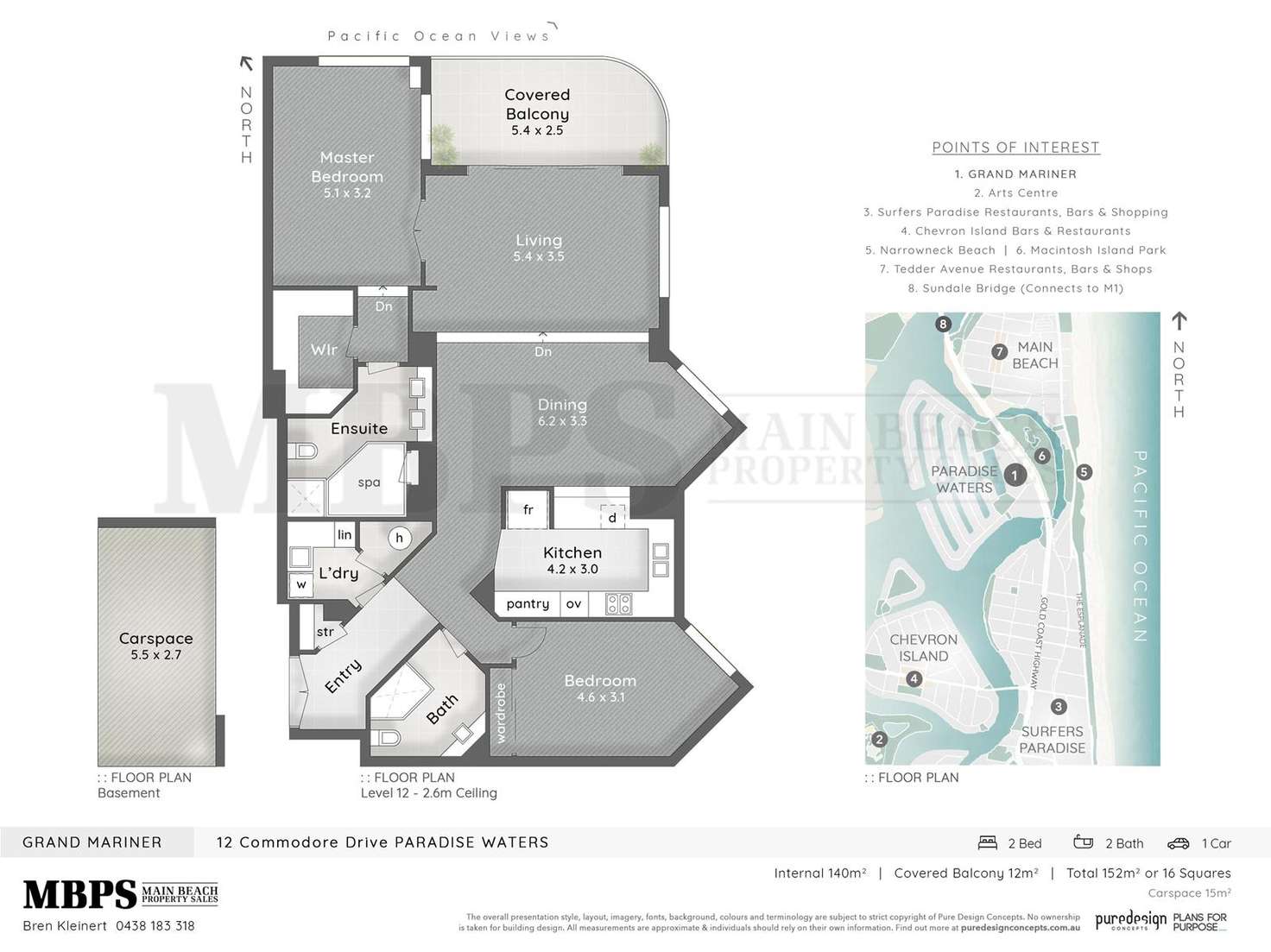 Floorplan of Homely apartment listing, 'GRAND MARINER' 12 Commodore Drive, Paradise Waters QLD 4217