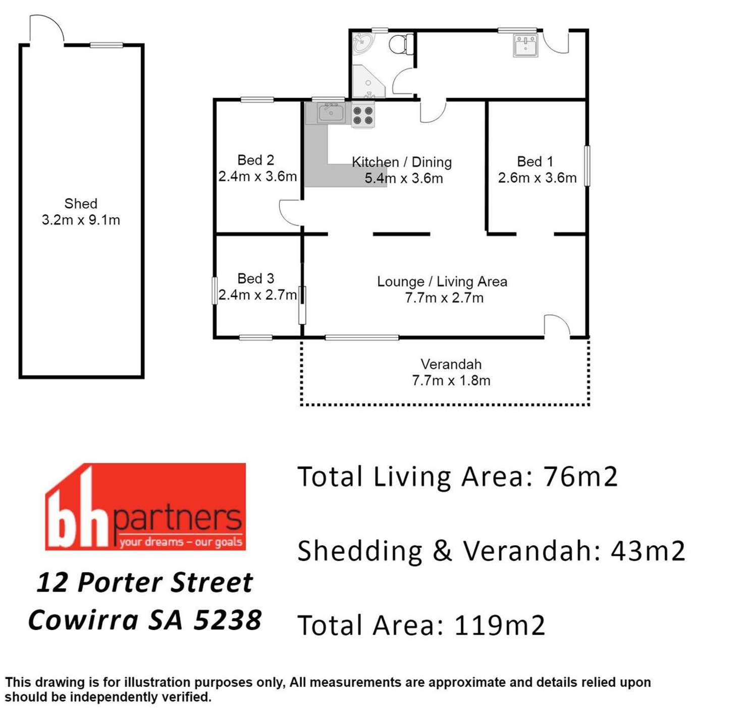 Floorplan of Homely house listing, 12 Porter Street, Cowirra via, Mannum SA 5238