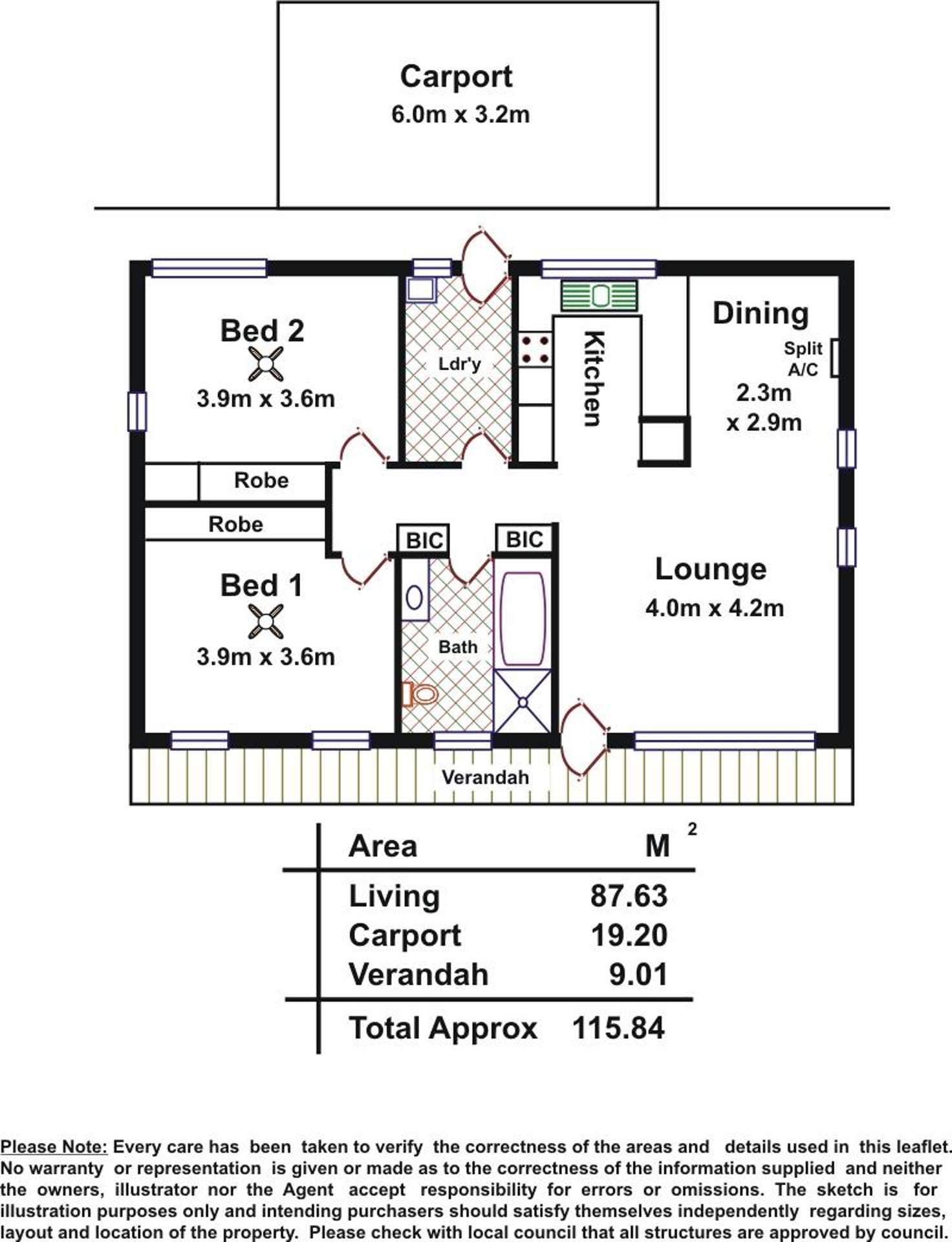 Floorplan of Homely unit listing, 2/32 Hampden Street, Firle SA 5070