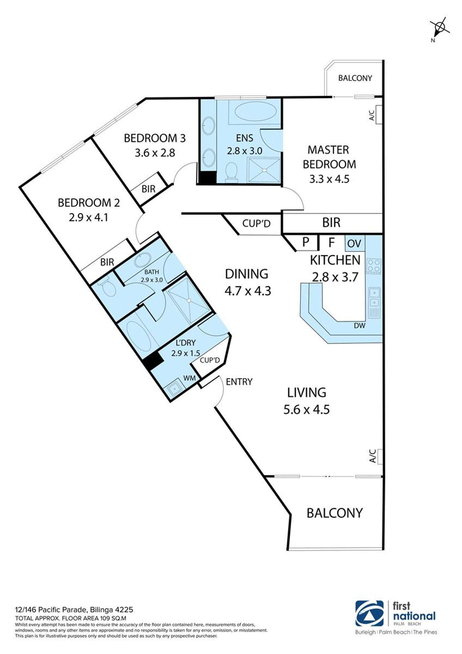 Floorplan of Homely apartment listing, 12/146 Pacific Parade, Bilinga QLD 4225