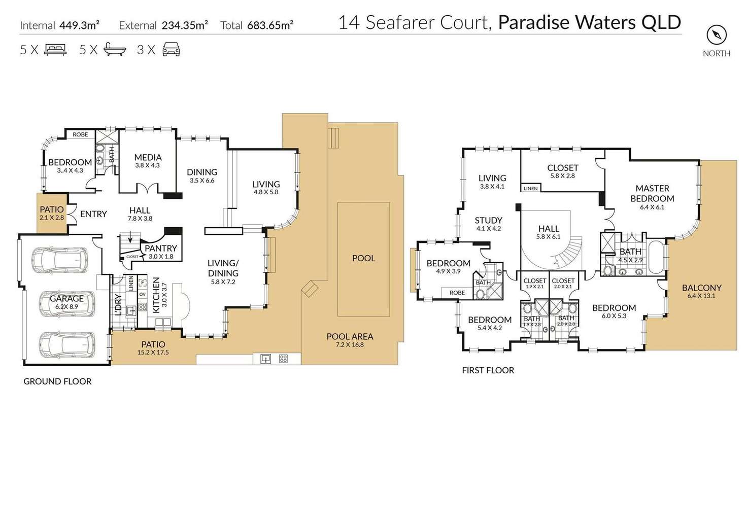 Floorplan of Homely house listing, 14 Seafarer Court, Paradise Waters QLD 4217