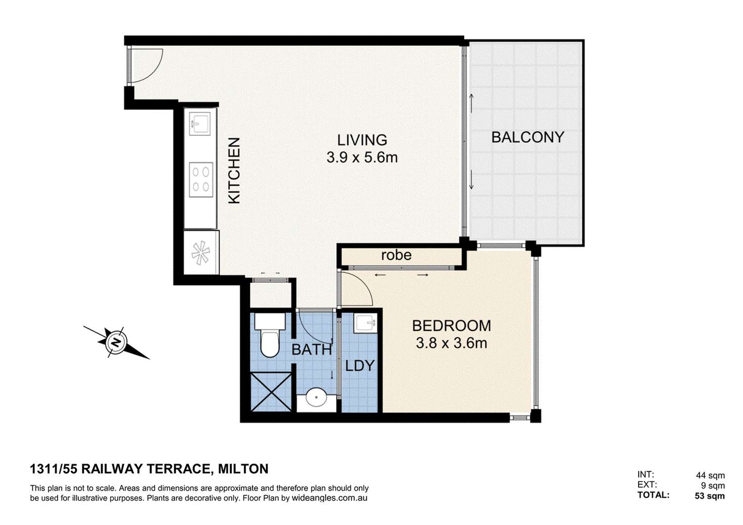 Floorplan of Homely apartment listing, 1311/55 Railway Terrace, Milton QLD 4064