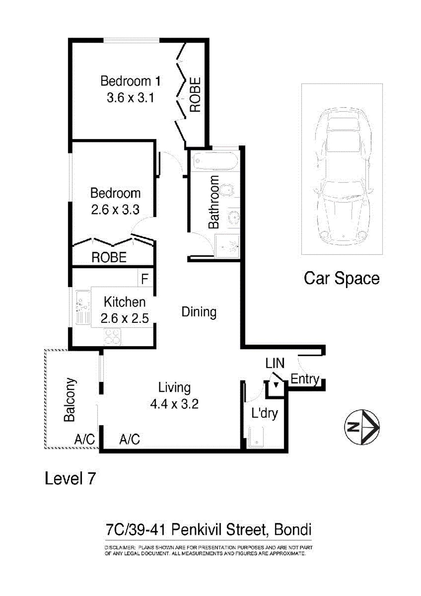 Floorplan of Homely apartment listing, 7c/39-41 Penkivil Street, Bondi NSW 2026