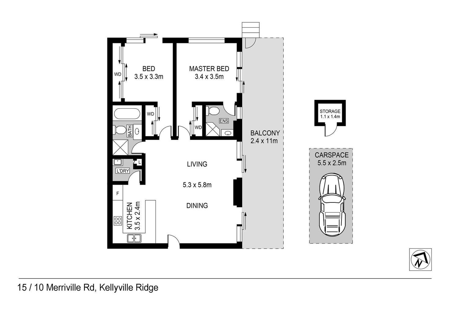 Floorplan of Homely apartment listing, 15/10 Merriville Road, Kellyville Ridge NSW 2155