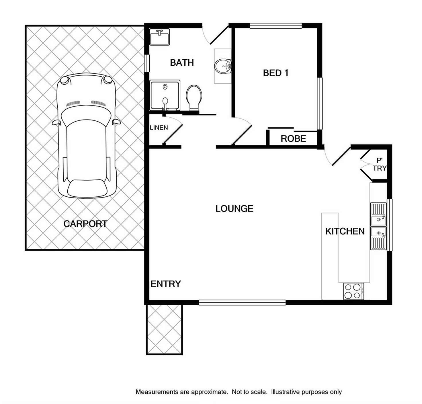 Floorplan of Homely unit listing, 2/1A Pearce Street, Wodonga VIC 3690