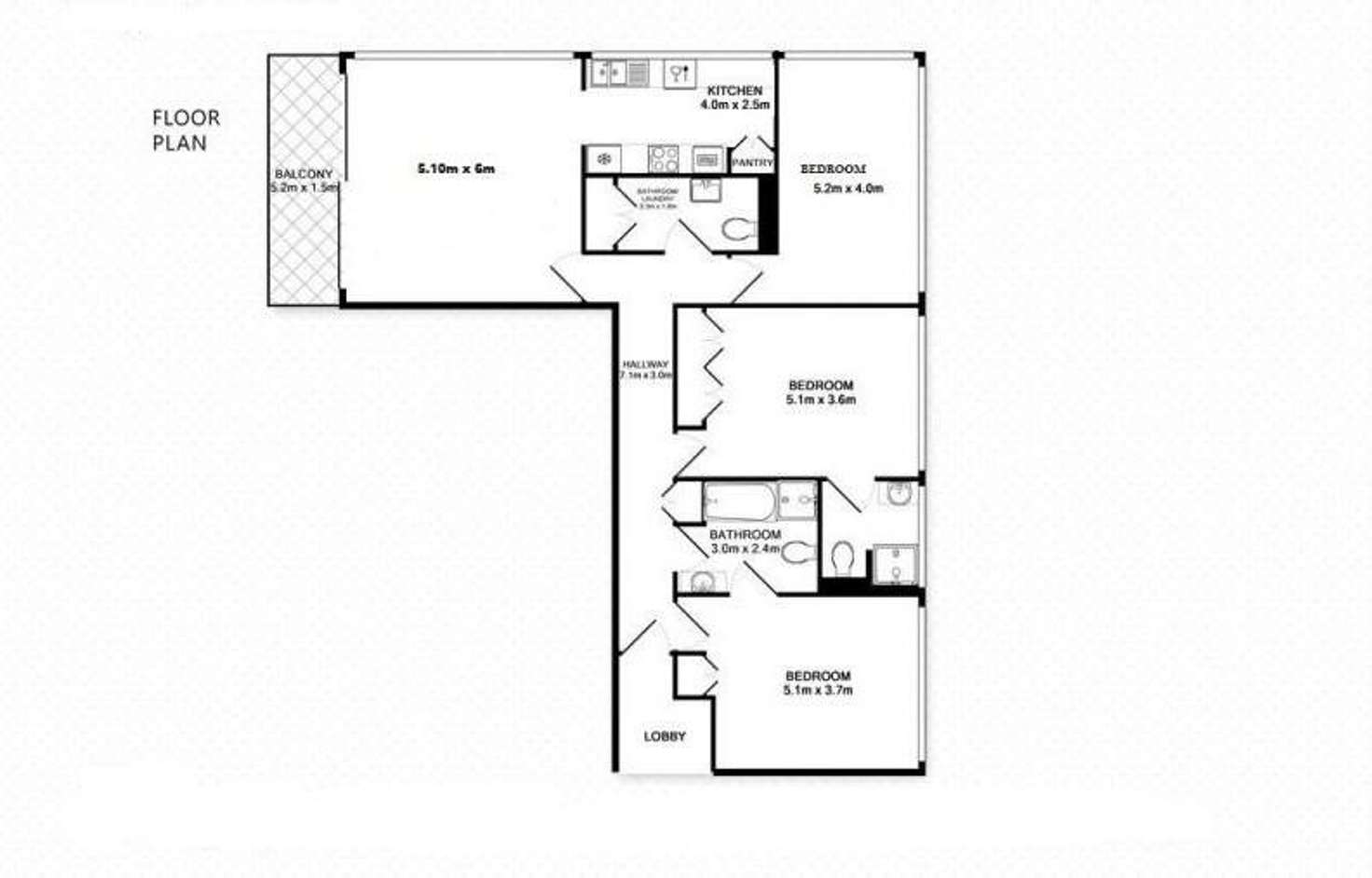 Floorplan of Homely apartment listing, 3E/2 Riverview Parade, Surfers Paradise QLD 4217