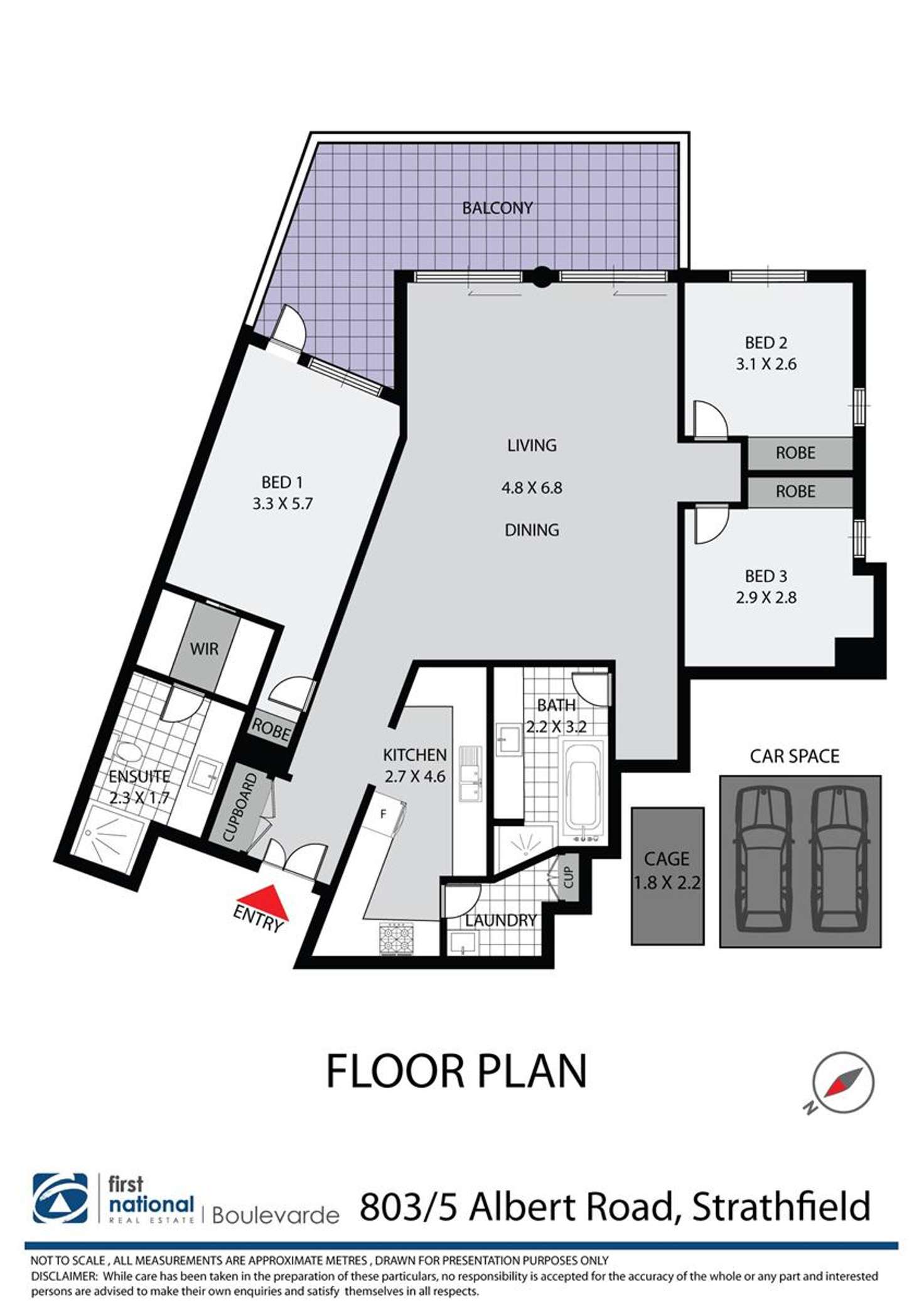 Floorplan of Homely apartment listing, 803/5 Albert Road, Strathfield NSW 2135