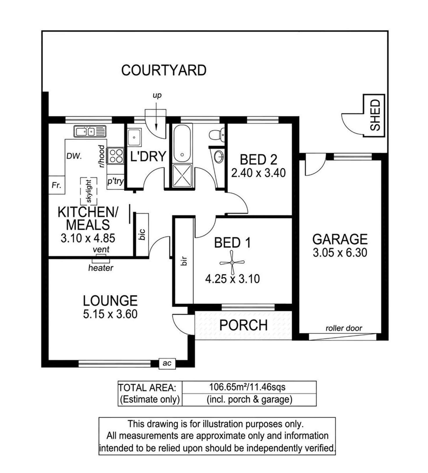 Floorplan of Homely unit listing, 3/22 Kearnes Road, Oaklands Park SA 5046