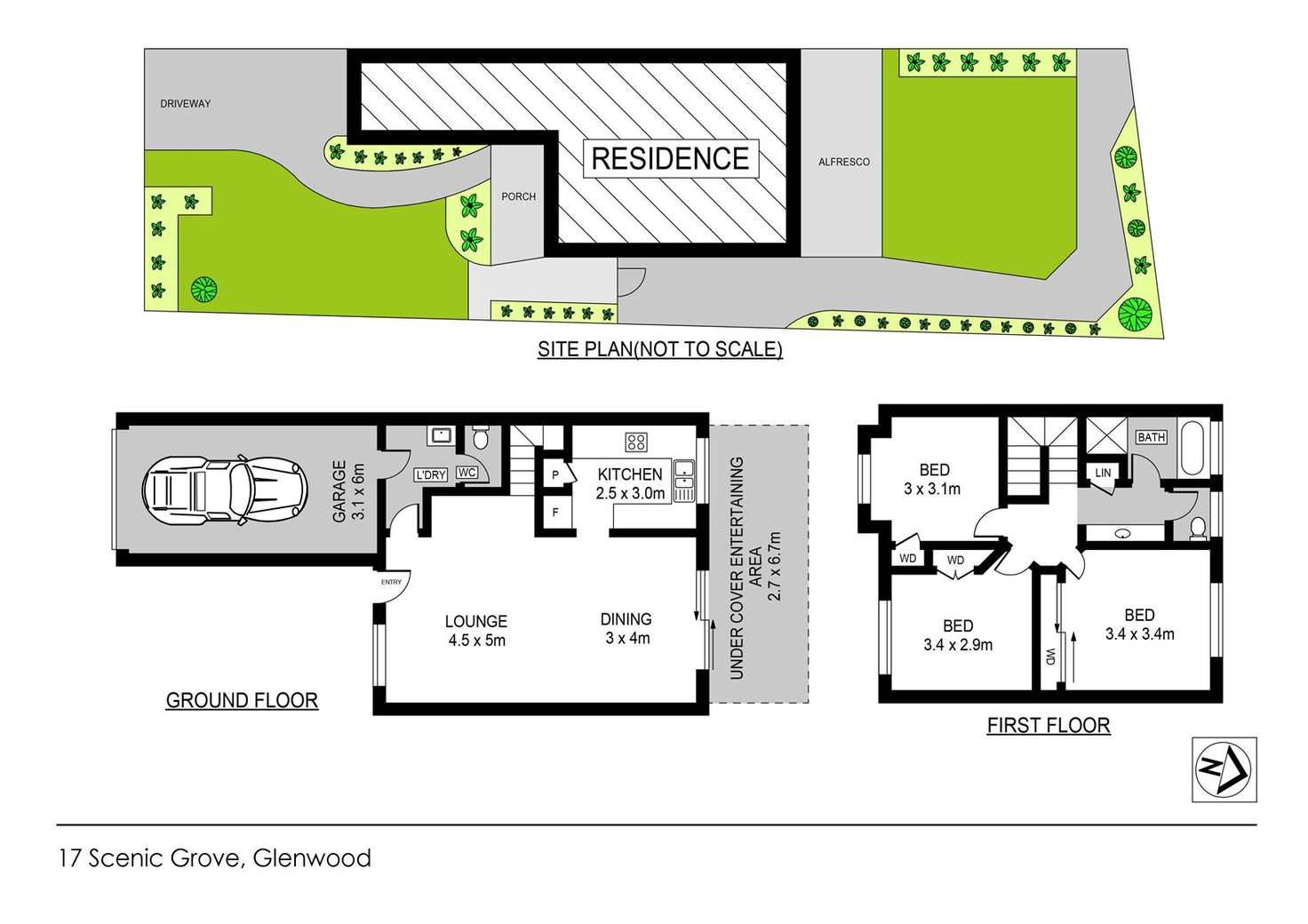 Floorplan of Homely semiDetached listing, 17 Scenic Grove, Glenwood NSW 2768