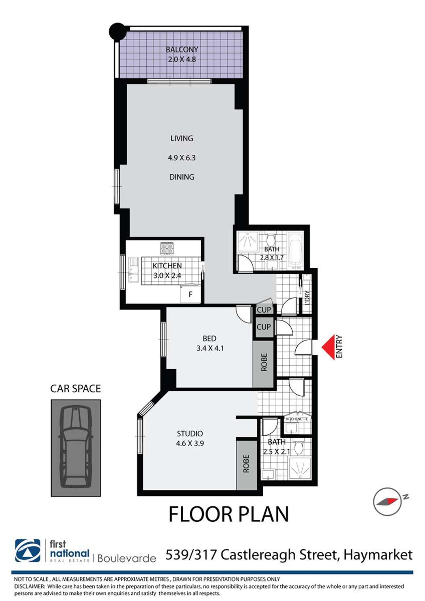Floorplan of Homely apartment listing, 539/317 Castlereagh Street, Haymarket NSW 2000