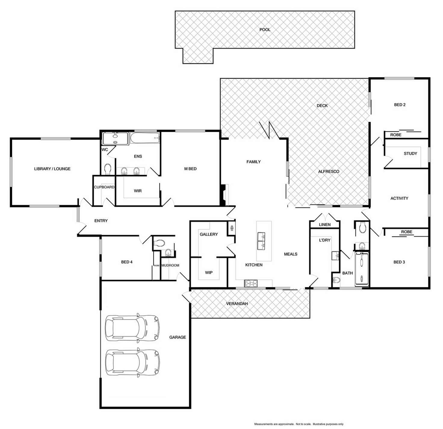 Floorplan of Homely house listing, 1F Howards Road, Baranduda VIC 3691