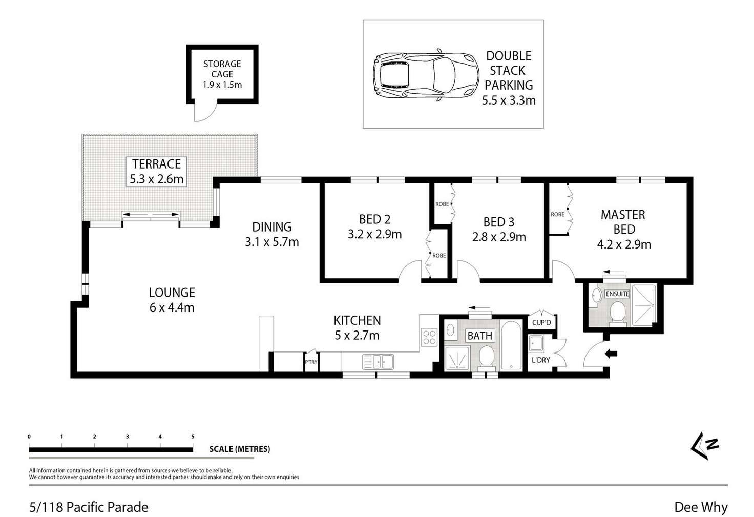 Floorplan of Homely unit listing, 5/118 Pacific Parade, Dee Why NSW 2099