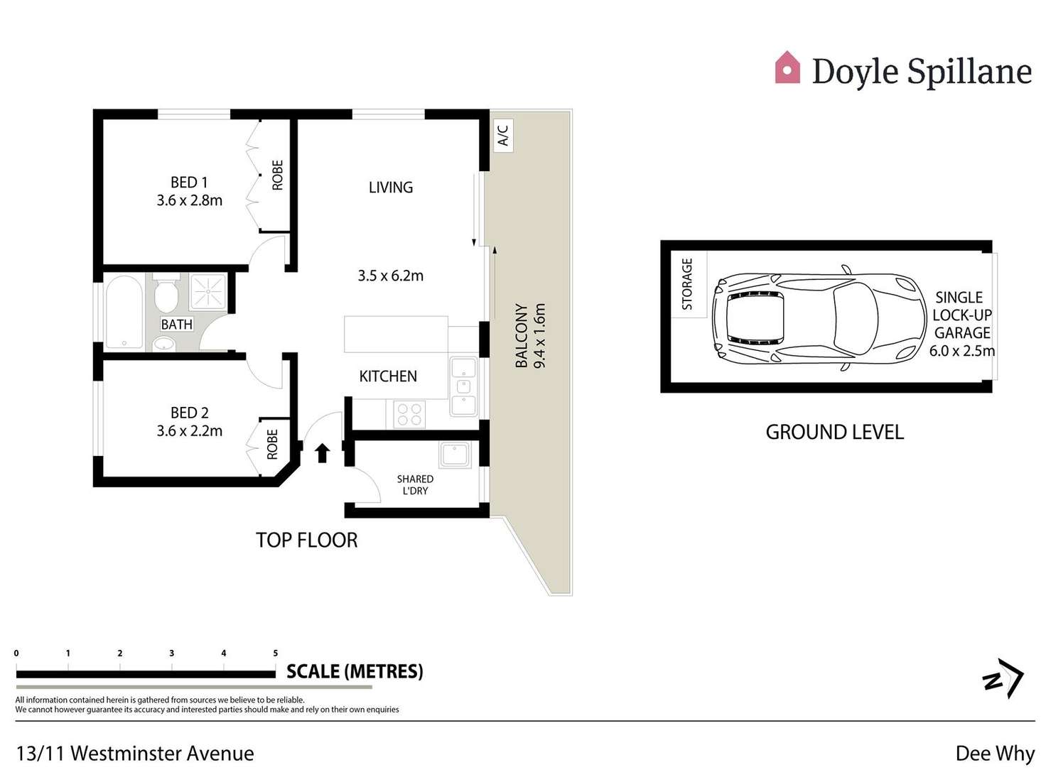 Floorplan of Homely unit listing, 13/11 Westminster Avenue, Dee Why NSW 2099