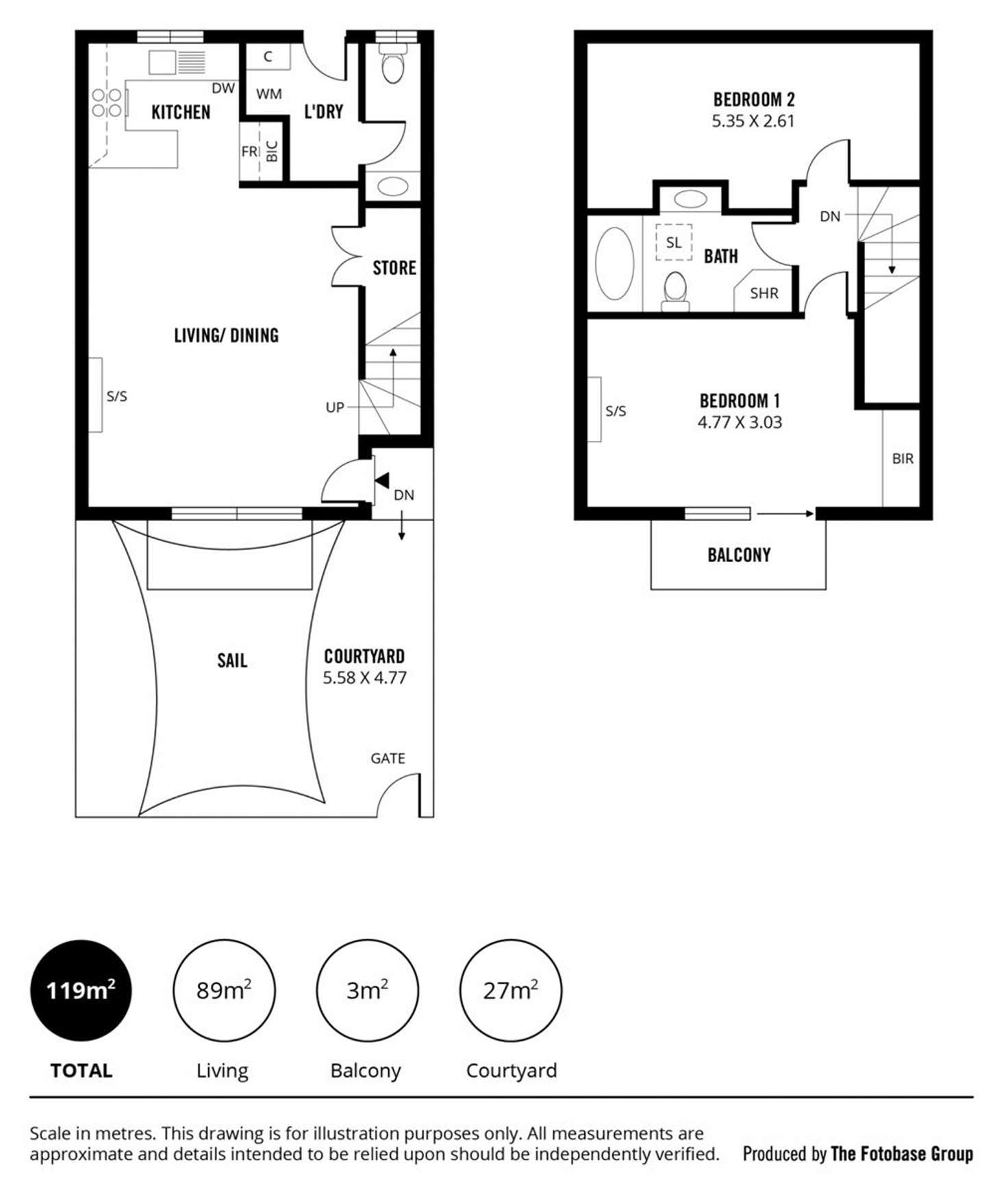 Floorplan of Homely townhouse listing, 26/7-9 L'Estrange Street, Glenside SA 5065