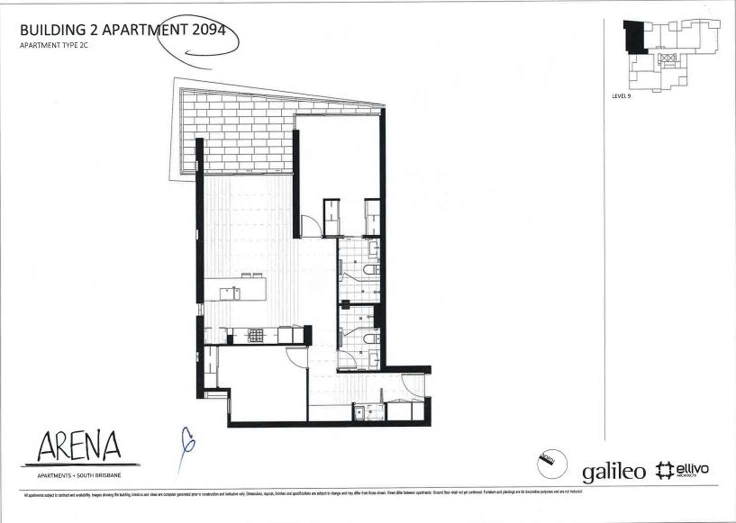 Floorplan of Homely unit listing, 2094/9 Edmondstone Street, South Brisbane QLD 4101