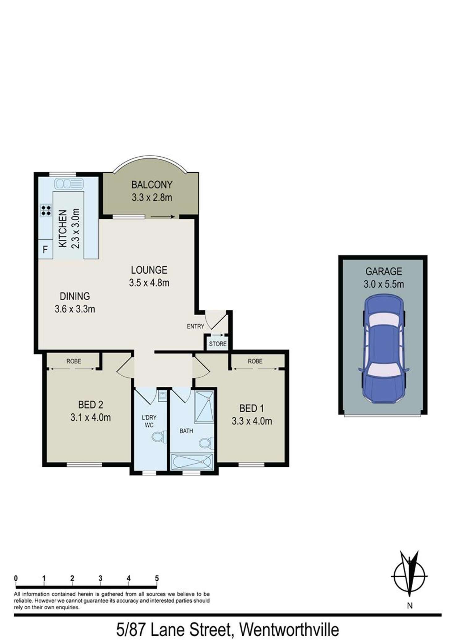 Floorplan of Homely unit listing, 5/87-89 Lane Street, Wentworthville NSW 2145