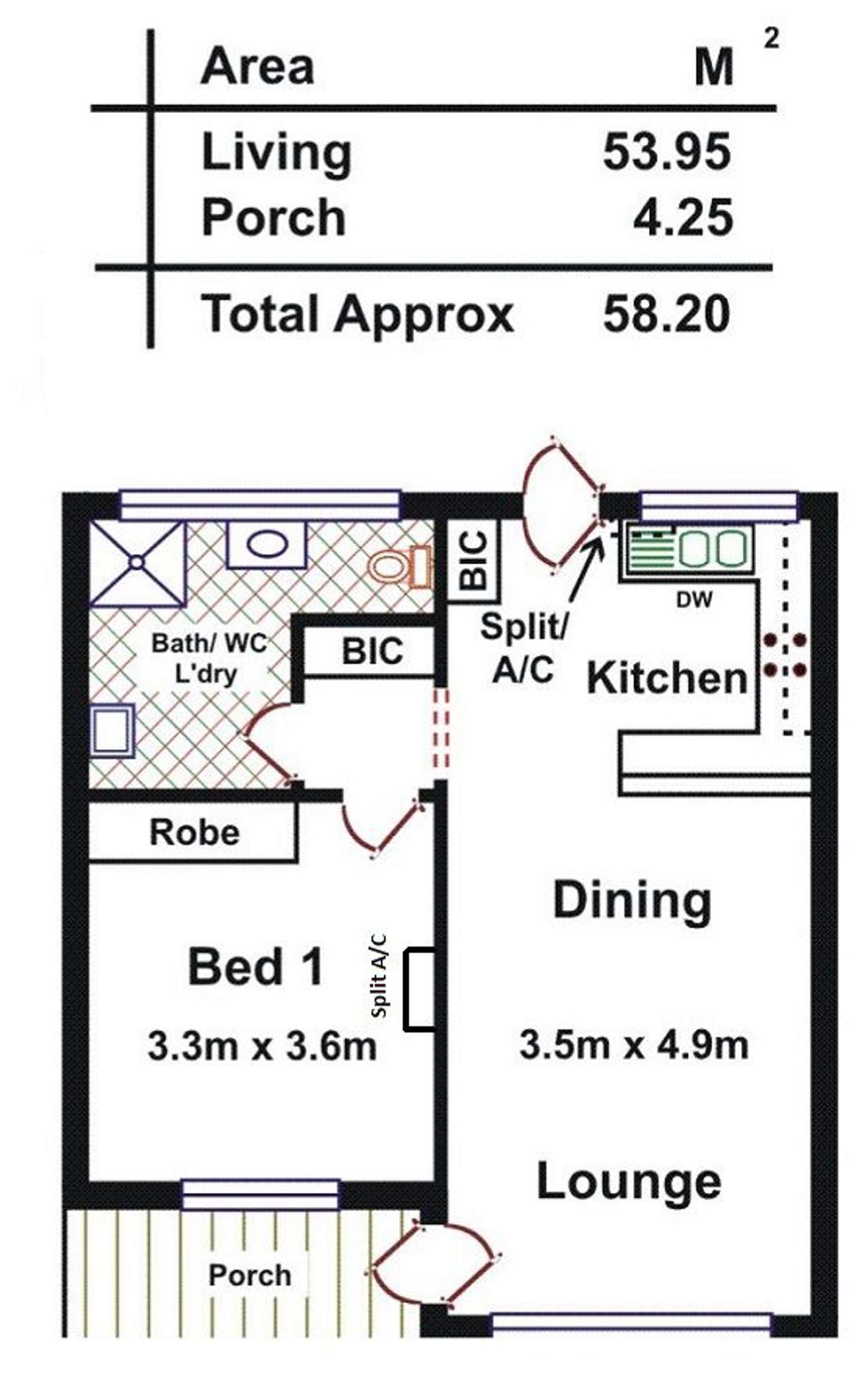 Floorplan of Homely unit listing, 4/237 Cross Road, Cumberland Park SA 5041