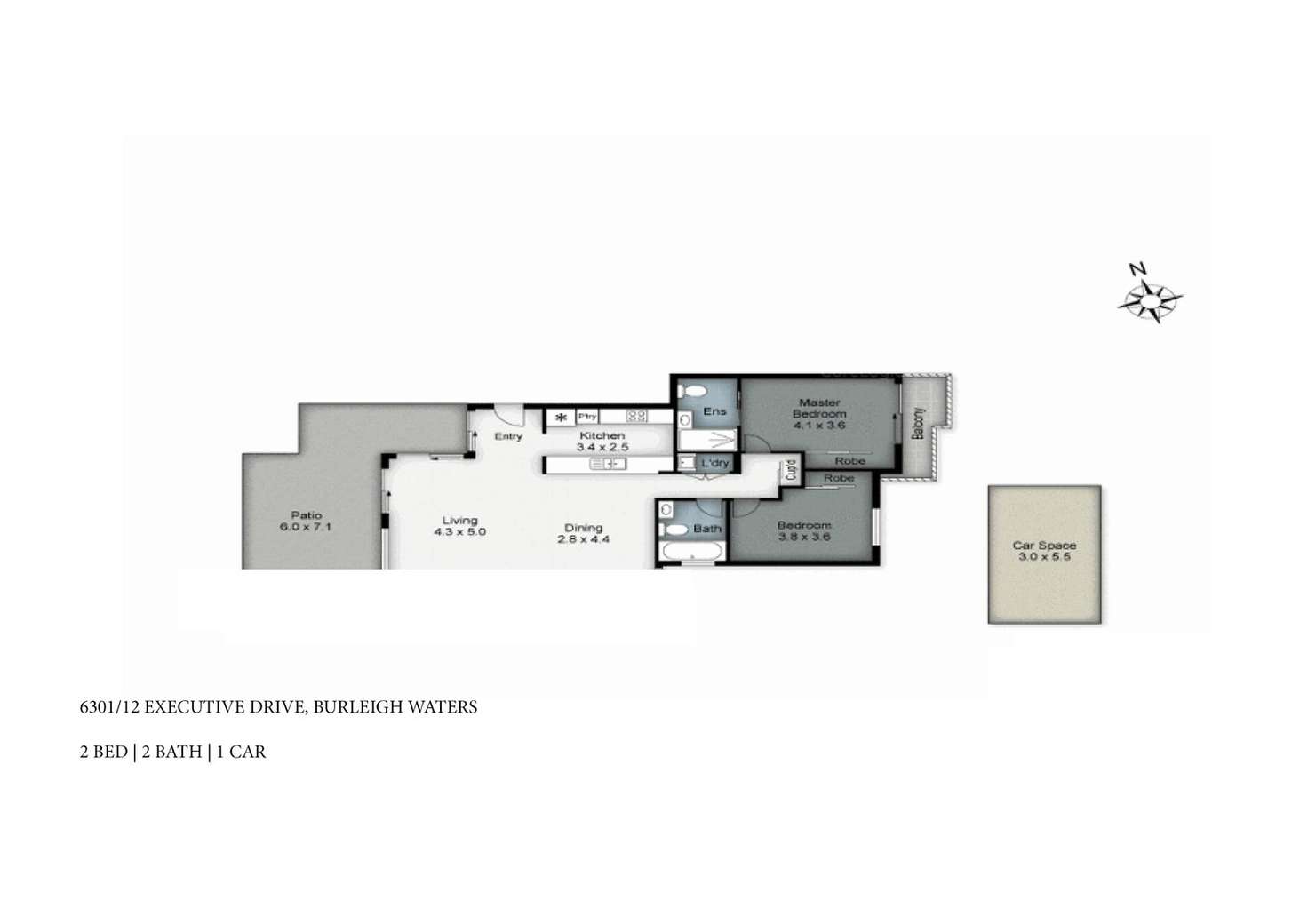 Floorplan of Homely apartment listing, 6301/12 Executive Drive, Burleigh Waters QLD 4220