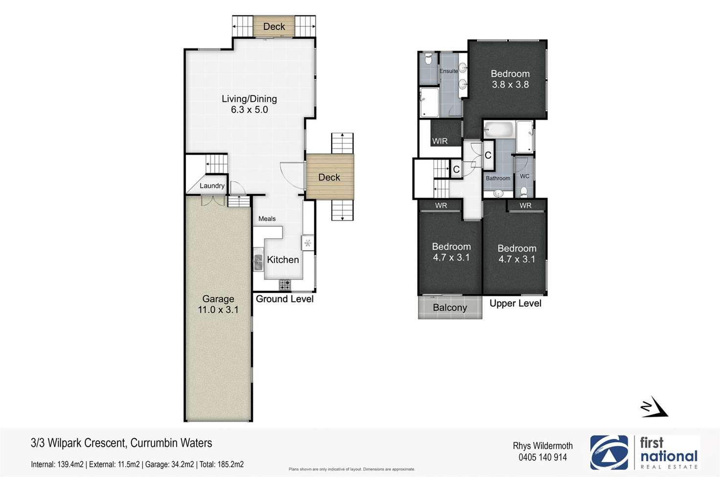 Floorplan of Homely townhouse listing, 3/3 Wilpark Crescent, Currumbin Waters QLD 4223