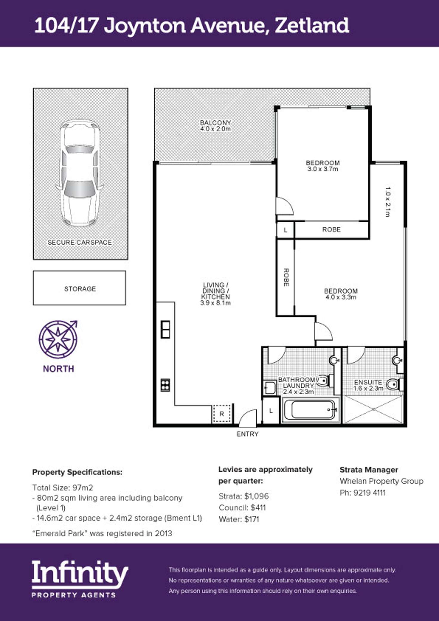 Floorplan of Homely apartment listing, 104/17 Joynton Avenue, Zetland NSW 2017