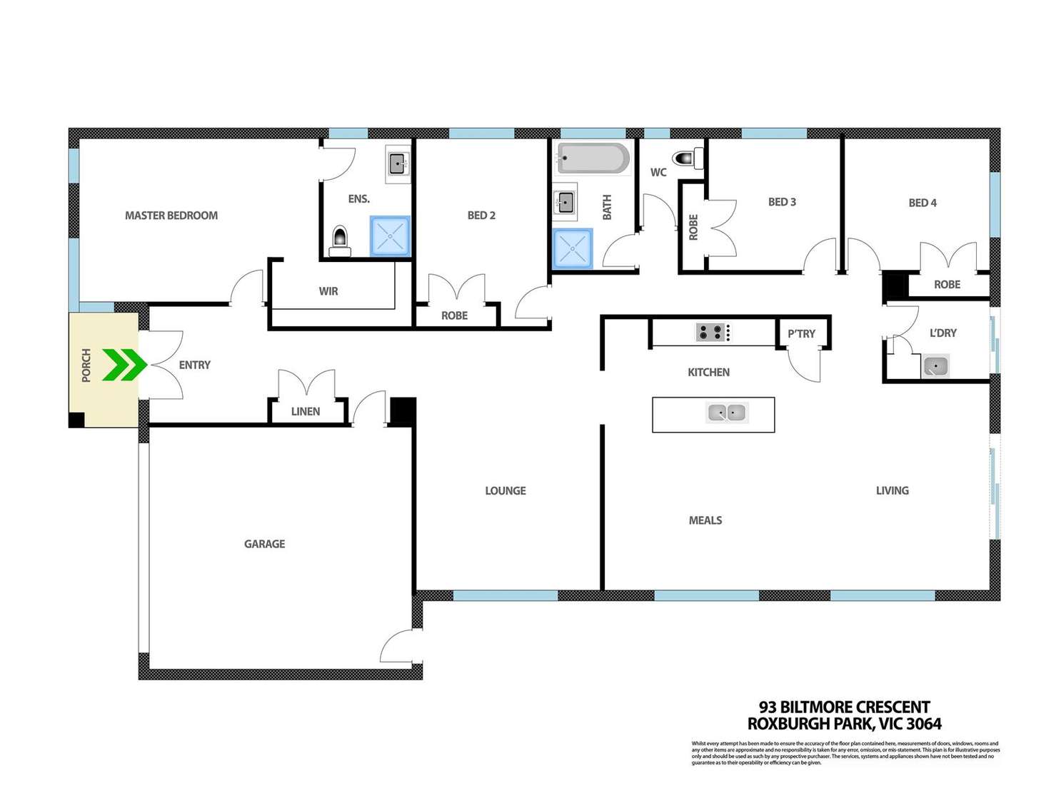 Floorplan of Homely house listing, 93 Biltmore Crescent, Roxburgh Park VIC 3064