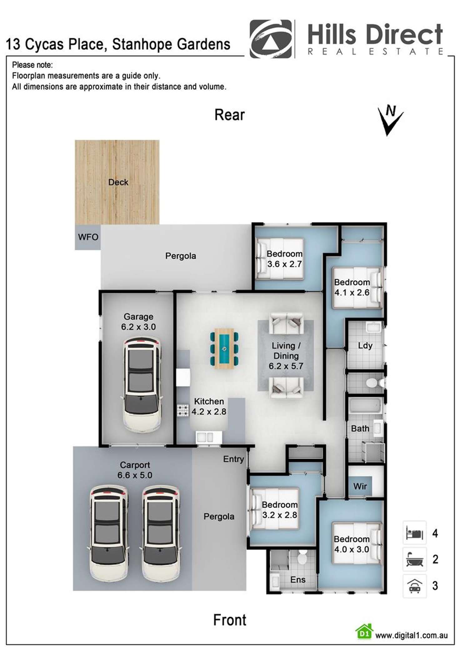 Floorplan of Homely house listing, 13 Cycas Place, Stanhope Gardens NSW 2768