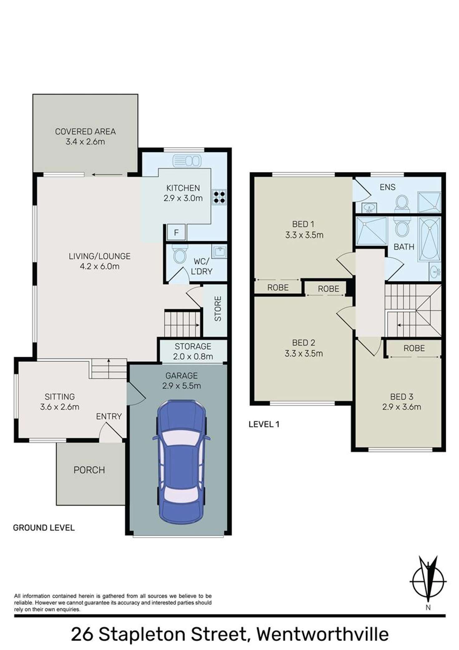 Floorplan of Homely semiDetached listing, 26 Stapleton Street, Wentworthville NSW 2145