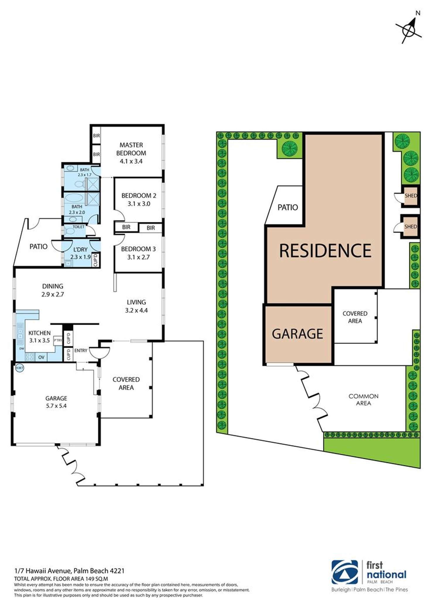 Floorplan of Homely semiDetached listing, 1/7 Hawaii Avenue, Palm Beach QLD 4221